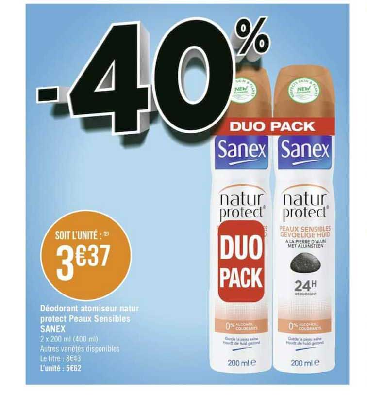 Déodorant Atomiseur Natur Protect Peaux Sensibles Sanex