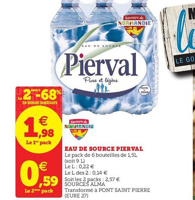 Eau De Source Pierval Le 2ème à -68% En Remise Immédiate