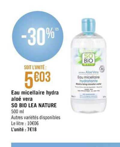 eau micellaire hydra aloé vera so bio lea nature