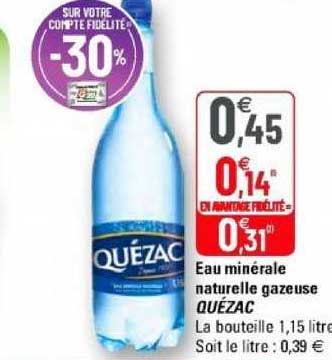 Eau Minérale Naturelle Gazeuse Quézac