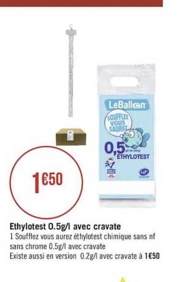 ethylotest 0.5g l avec cravate