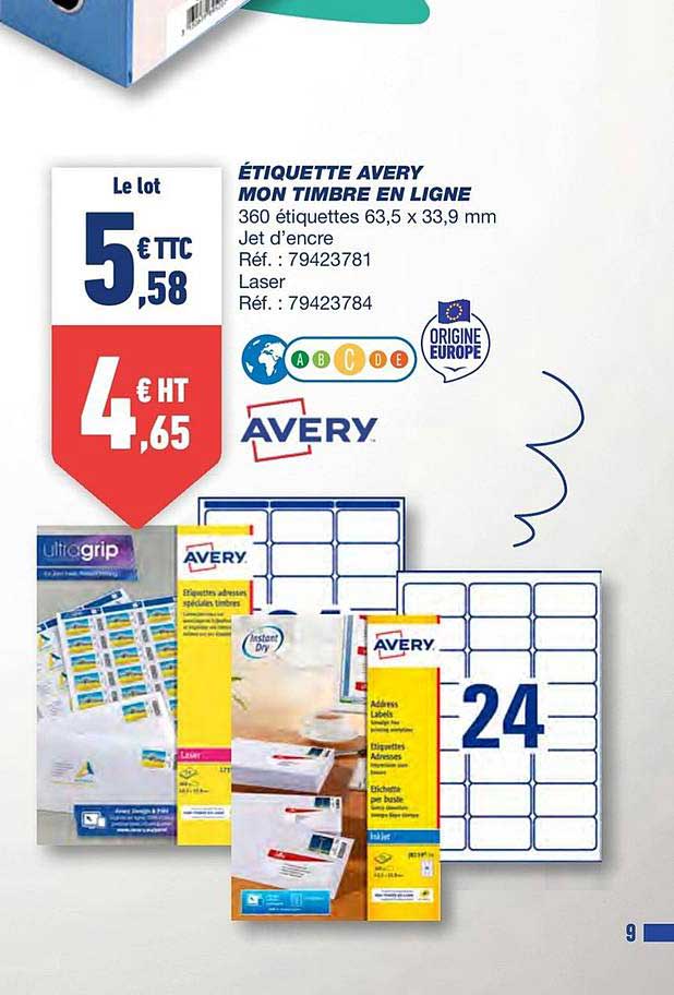 étiquette avery mon timbre en ligne