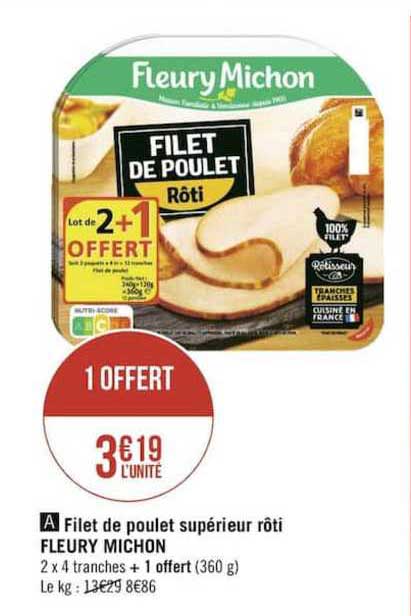 Filet De Poulet Supérieur Rôti Fleury Michon