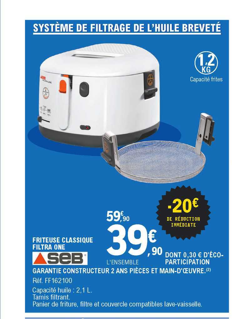 Friteuse Classique Filtra One Seb