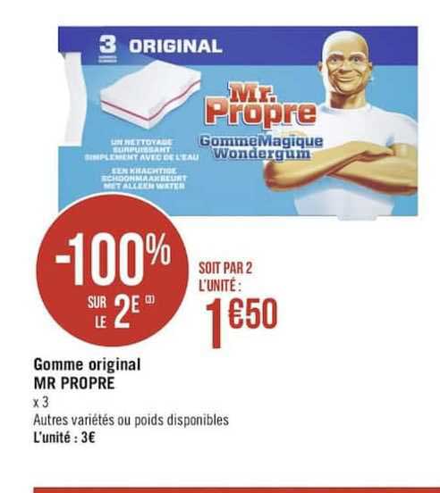 gomme original mr propre -100% sur le 2è