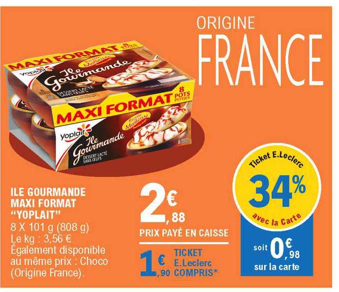île gourmande maxi format "yoplait"