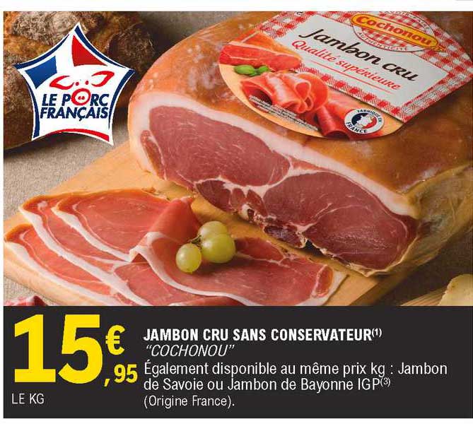 jambon cru sans conservateur "cochonou"