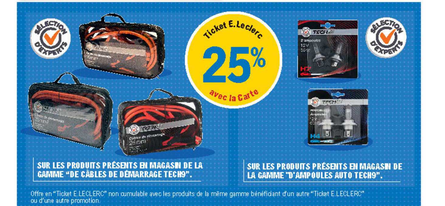 la gamme de câbles de démarrage tech9, la gamme d'ampoules auto tech9