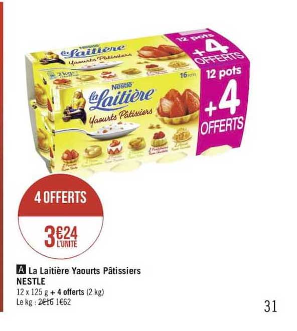 la laitière yaourts pâtissiers nestlé