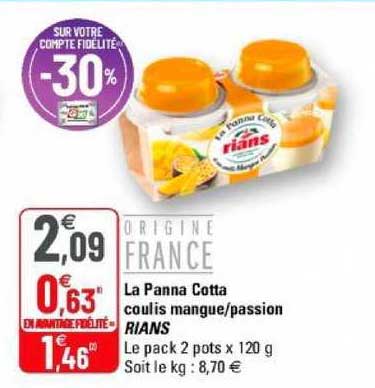 la panna cotta coulis mangue passion rians