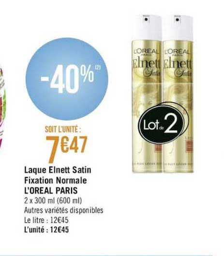 laque elnett satin fixation normale l'oréal paris