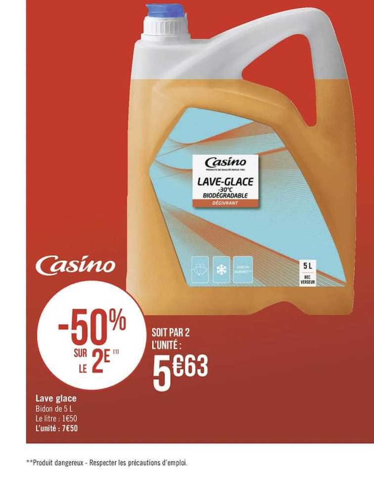lave glace casino -50% sur le 2è