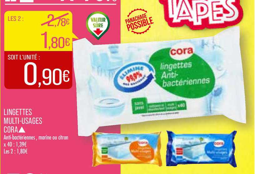 lingettes multi-usages cora