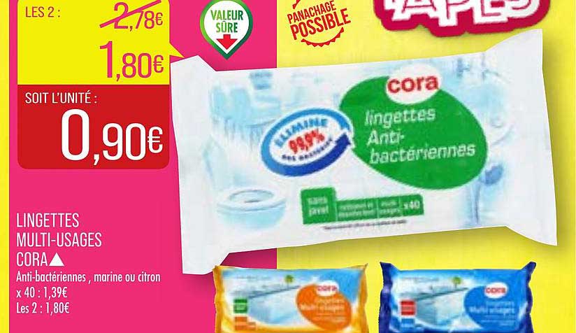 lingettes multi-usages cora
