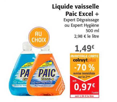 Liquide Vaisselle Paic Excel +