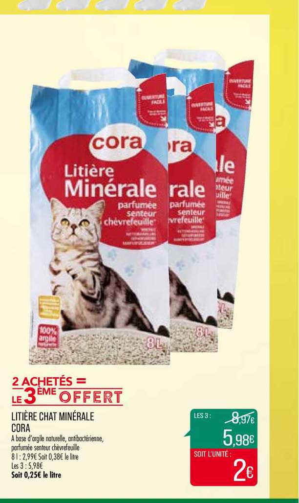 Litière Chat Minérale Cora