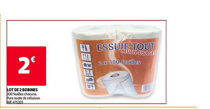 lot de 2 bobines essuie-tout