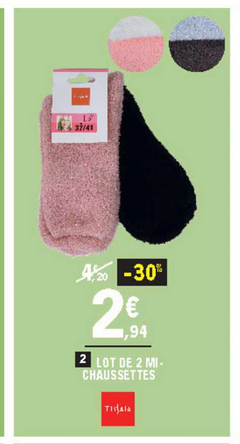 lot de 2 mi-chaussettes tissaia