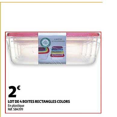 lot de 4 boites rectangles colors