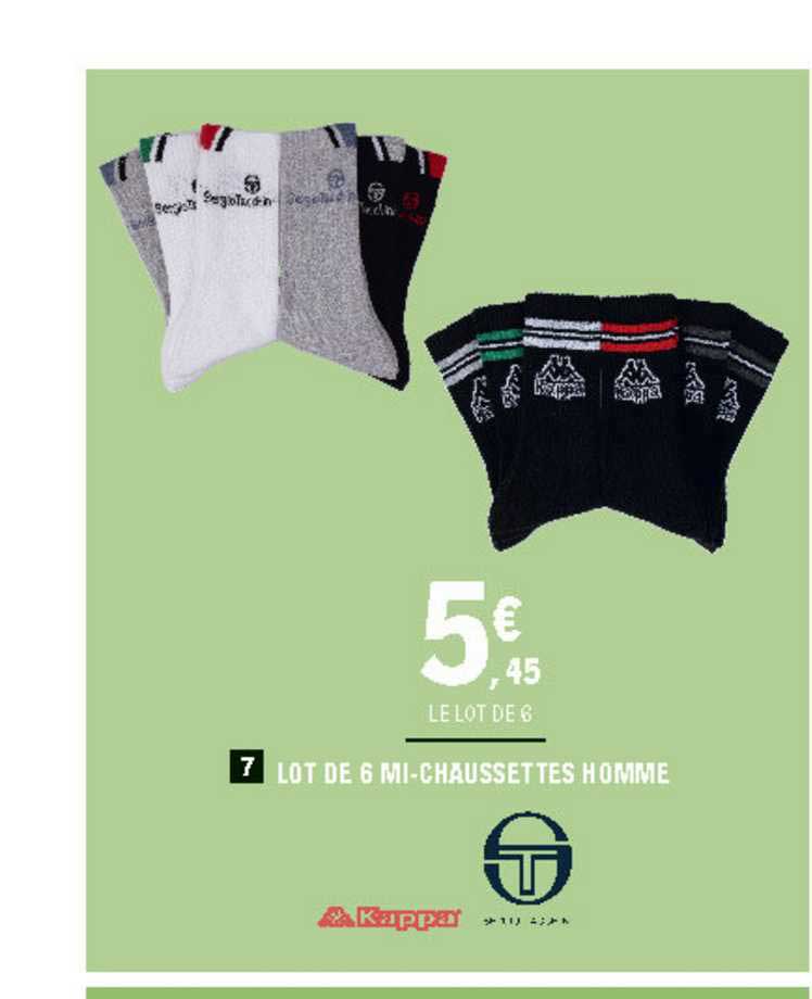 lot de 6 mi-chaussettes homme kappa