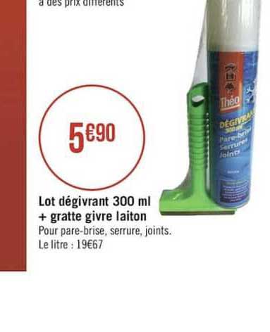 lot dégivrant 300 ml + gratte givre laiton