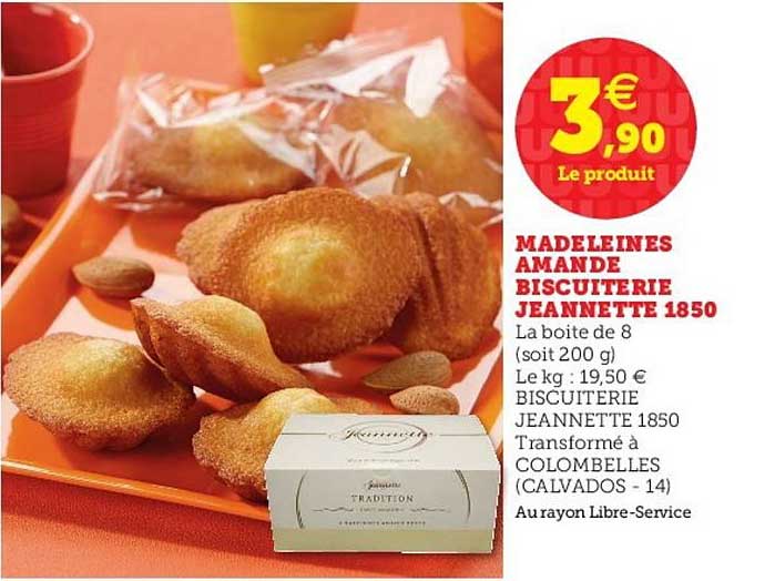 Madeleines Amande Biscuiterie Jeannette 1850