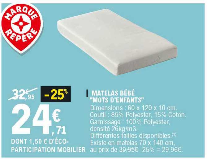 matelas bébé "mots d'enfants"