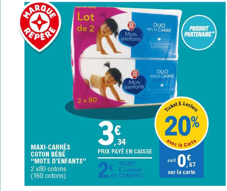 maxi-carrés coton bébé "mots d'enfants"