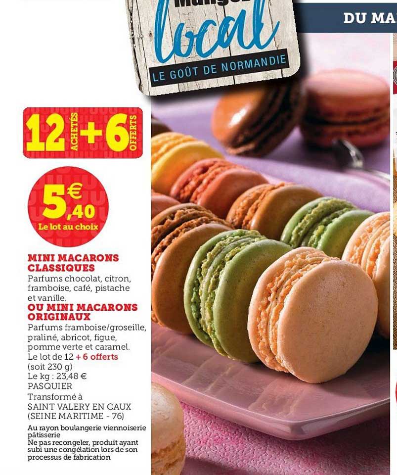 mini macarons classiques ou mini macarons originaux 12 achetés + 6 offerts