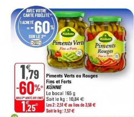 piments verts ou rouges fins et forts kühne