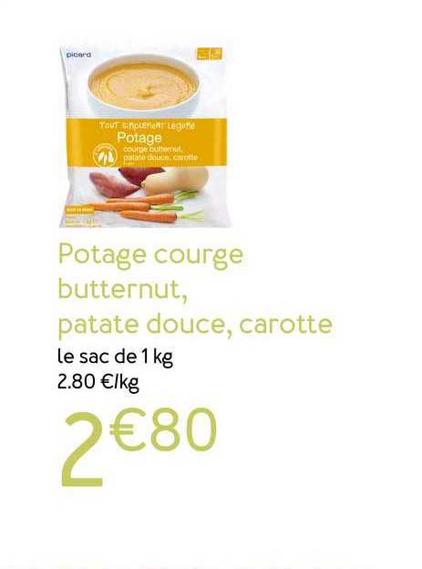 Potage Courge Butternut Patate Douce Carotte
