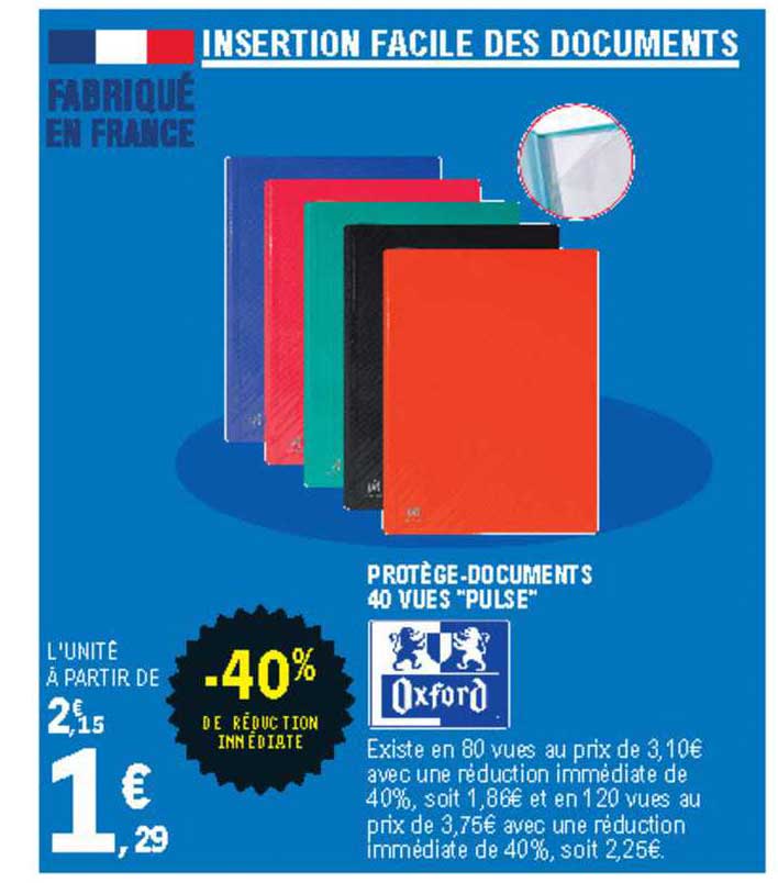 protège-documents 40 vues "pulse"