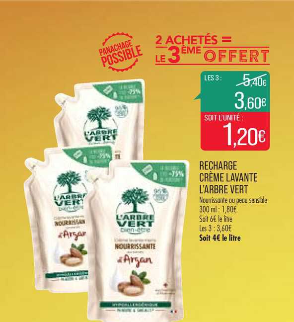 recharge crème lavante l'arbre vert
