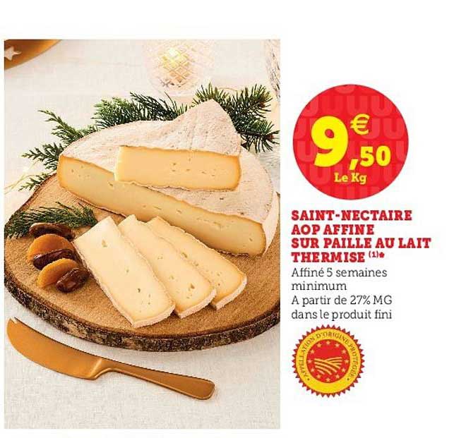 saint-nectaire aop affine sur paille au lait thermisé