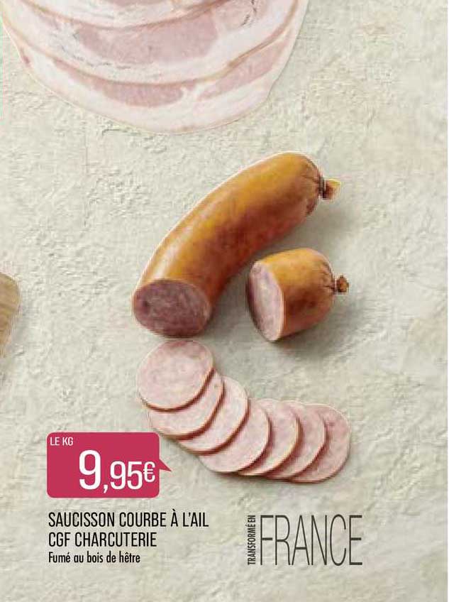 saucisson courbe à l'ail cgf charcuterie