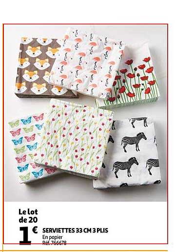 serviettes 33 cm 3 plis