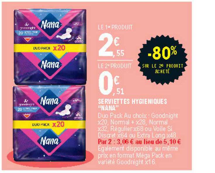 Serviettes Hygiéniques "nana"