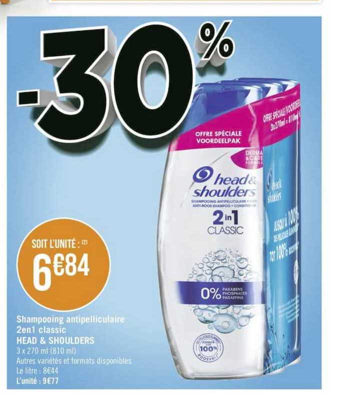shampooing antipelliculaire 2en1 classic head & shoulders