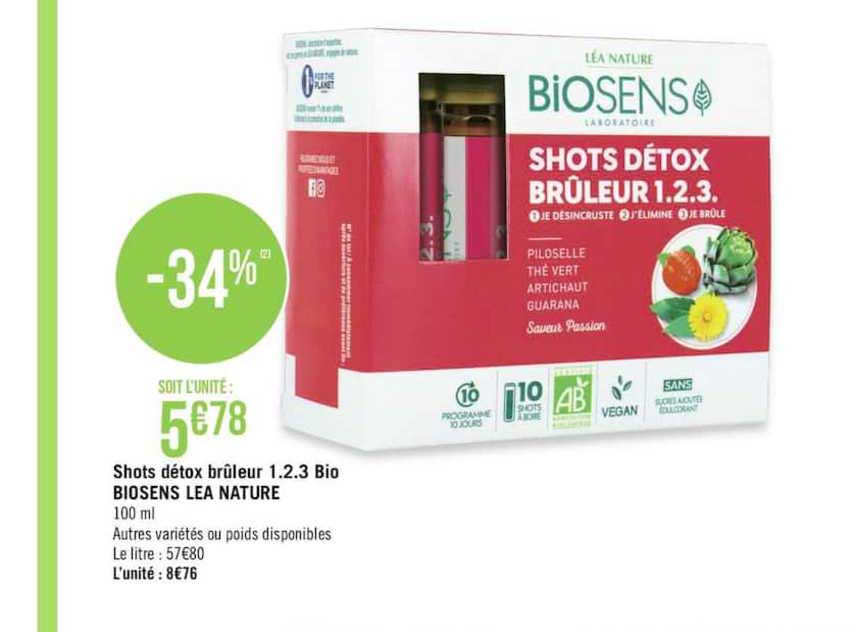 shots détox brûleur 1.2.3 bio biosens lea nature