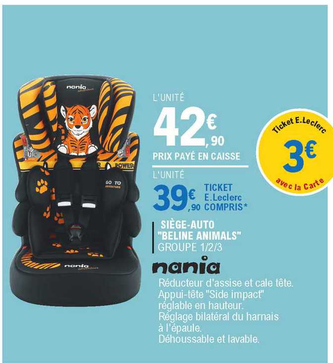 siège-auto "beline animals" nania
