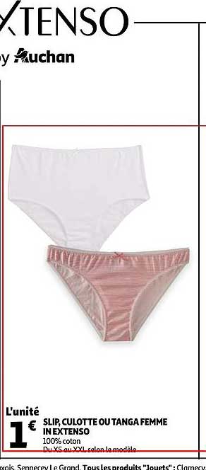 slip, culotte ou tanga femme in extenso