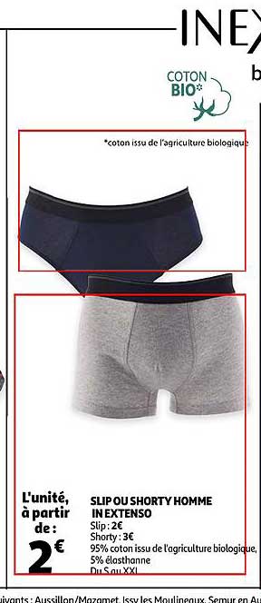 slip ou shorty homme in extenso