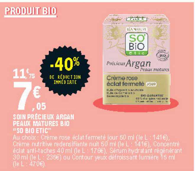 soin précieux argan peaux matures bio "so bio étic"