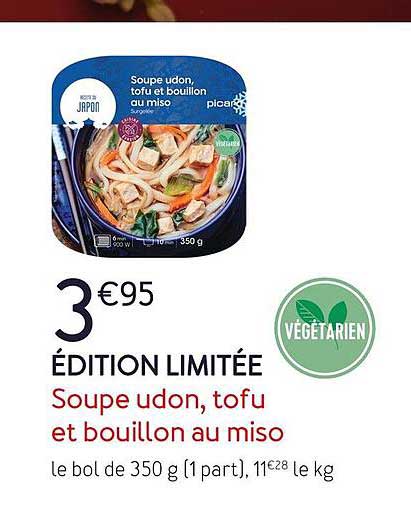 soupe udon tofu et bouillon au miso