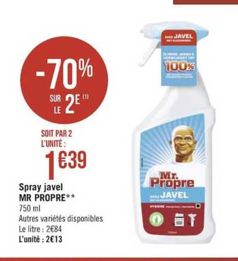 spray javel mr propre -70% sur le 2è