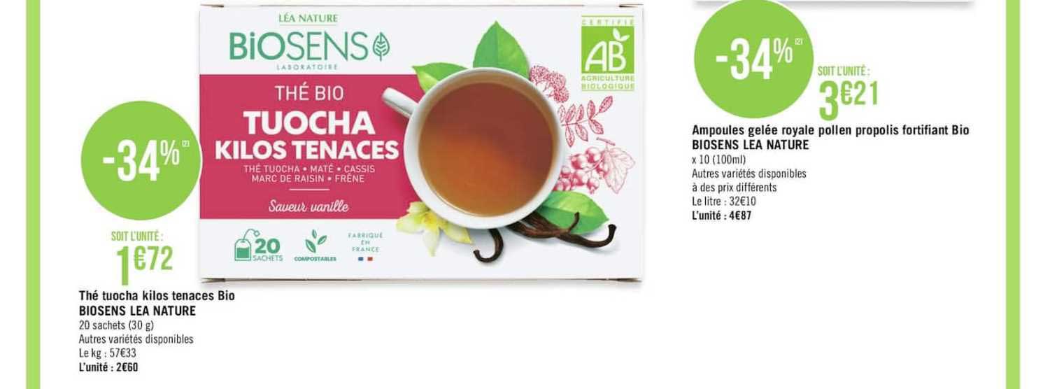 thé tuocha kilos tenaces bio biosens lea nature