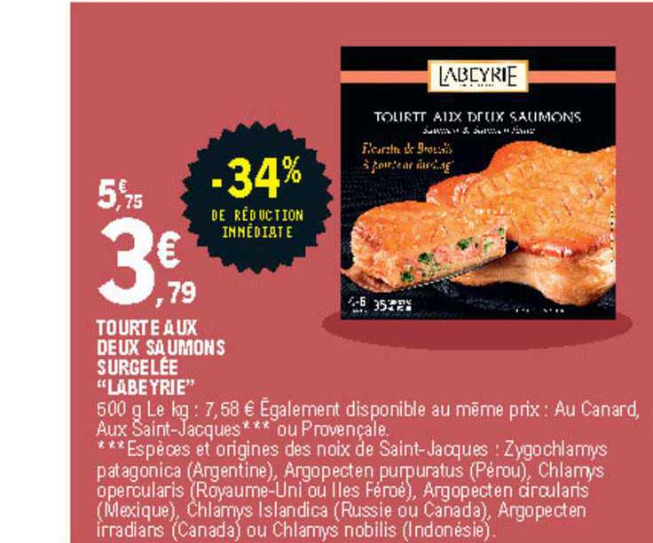 tourte aux deux saumons surgelée "labeyrie"