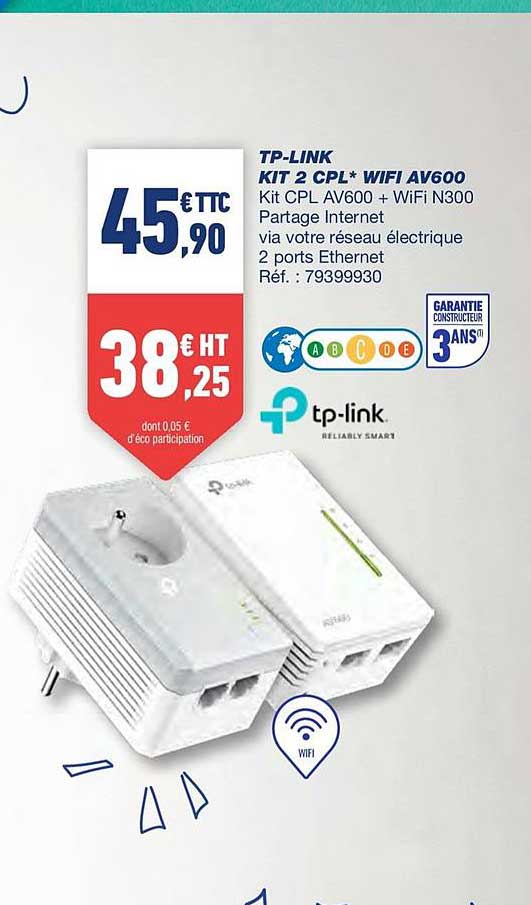 tp-link kit 2 cpl wifi av600