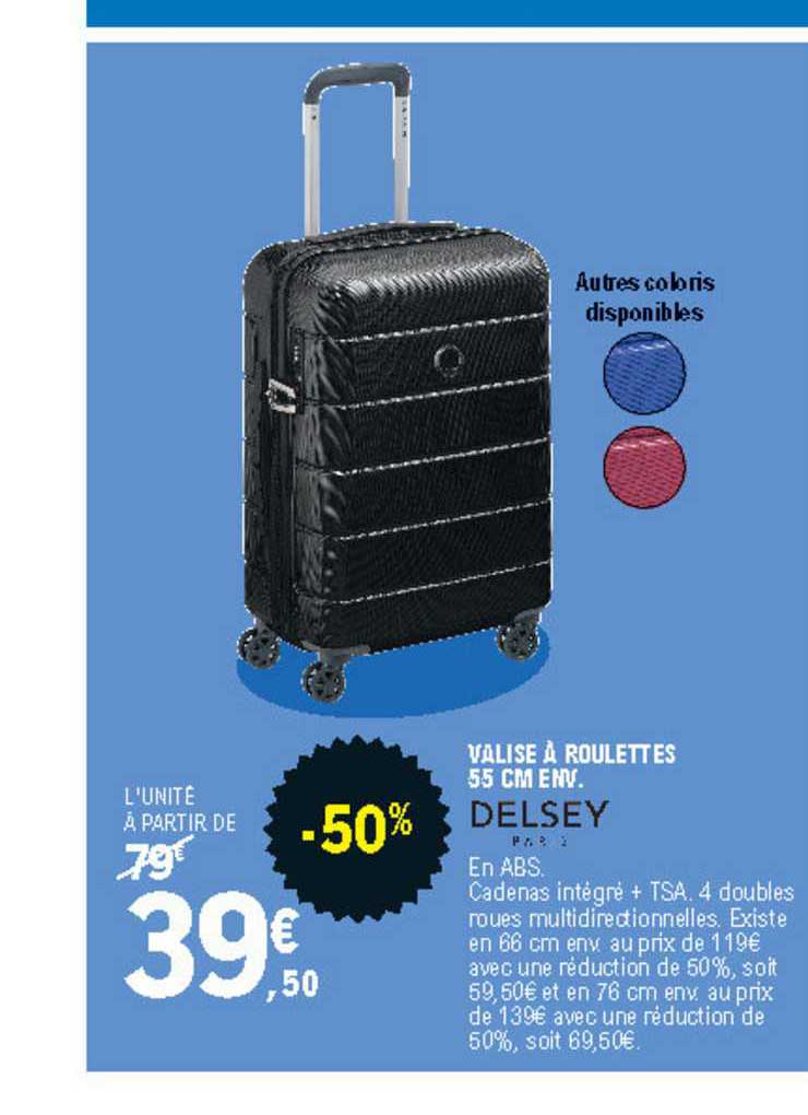 valise à roulettes 55 cm env. delsey