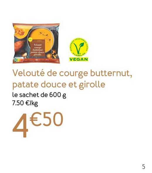 velouté de courge butternut patate douce et girolle